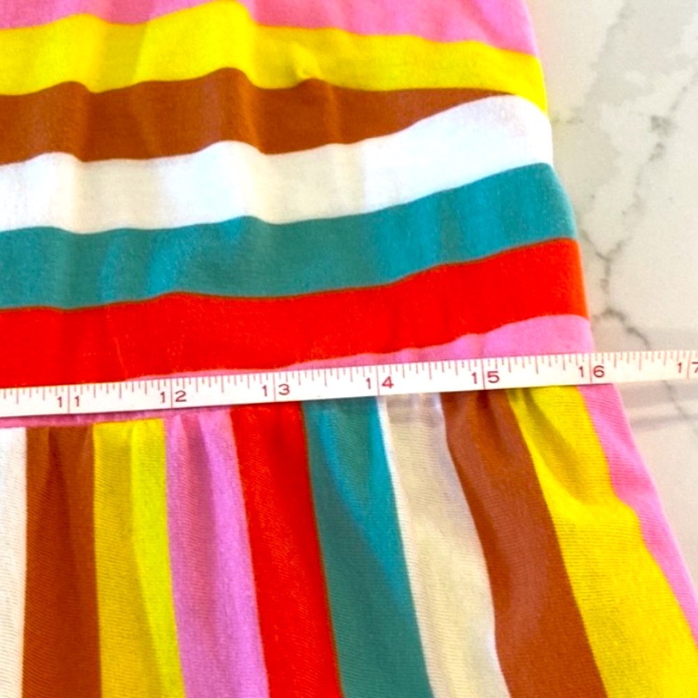 J. Crew Rainbow Striped Tiered Maxi Dress Colorful Flowy Pockets Midi Cotton - Picture 11 of 16